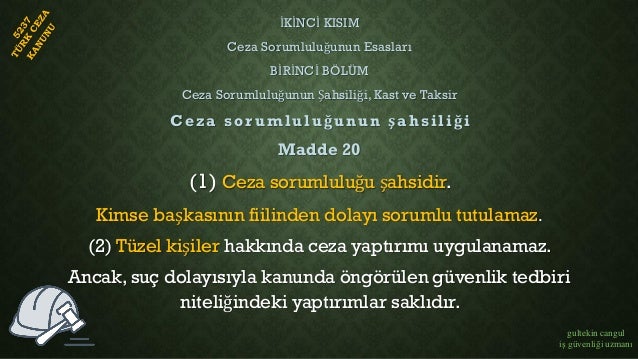 Hayata ve sağlığa karşı suçlar. İşlenen suçların sorumluluğu 52